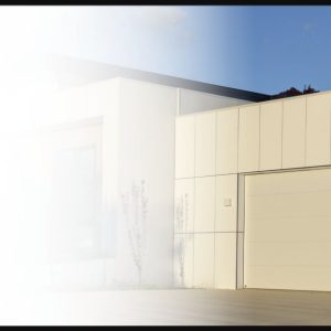 B&D Panelift sectional garage door in a contemporary home